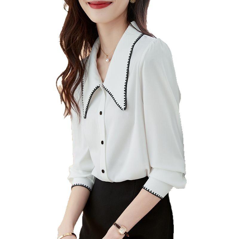 Long Sleeved Chiffon Shirt for Women Autumn Wear Early Autumn Design Sense Shirt Top