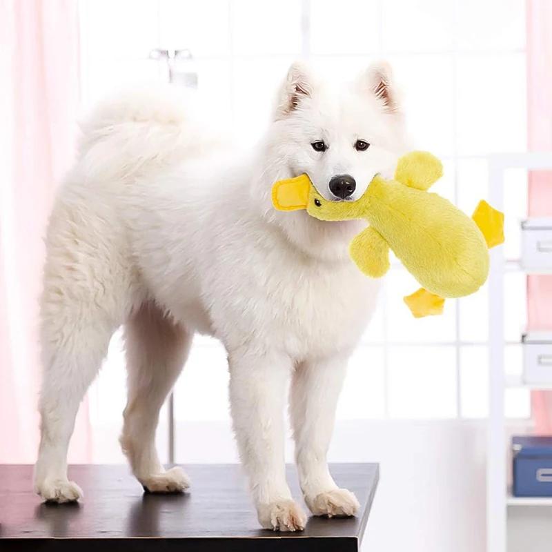 Pet Plush Toy Simulates Vocal Duck Dog Toy Large Molar Tooth Cleaning Toy Interactive Chew Pet Cat and Dog Toy