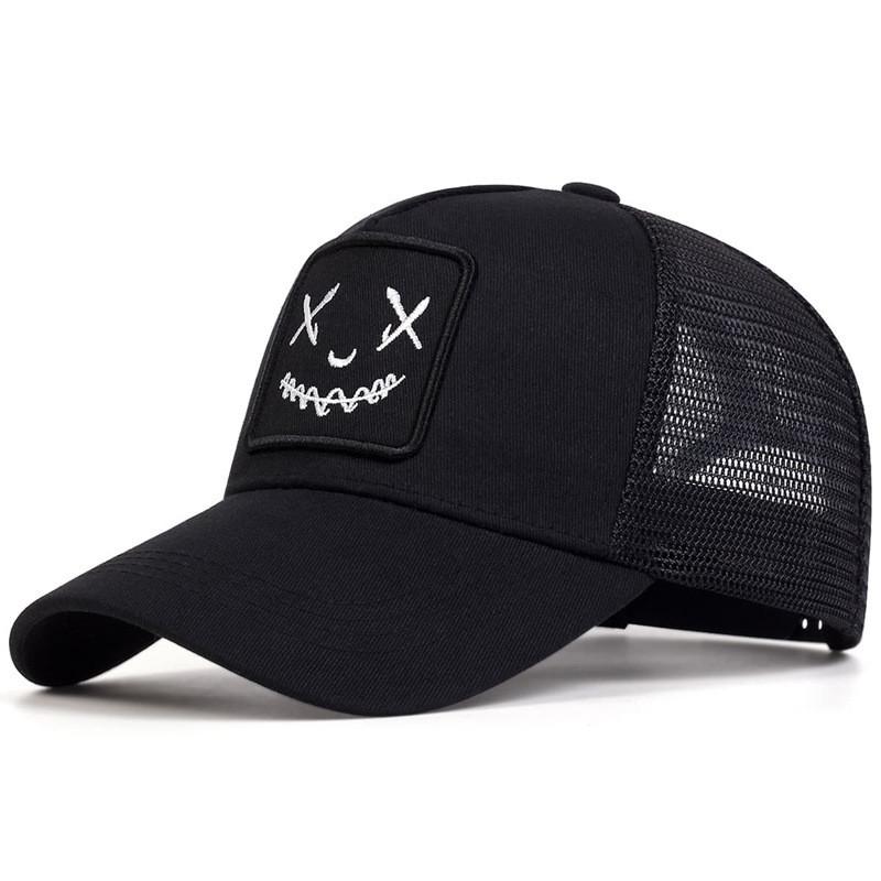 Classic Cotton Letter Pattern Baseball Hat With Adjustable Strap For Summer And Winter Use Black