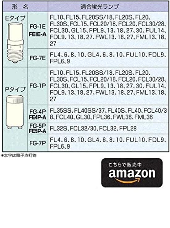 FS glow bulb 2 pack FG1E glow starter for 10W to 30W E17 base tube FG-1E FG/1E (lighting FG-1EL) (5 packs)