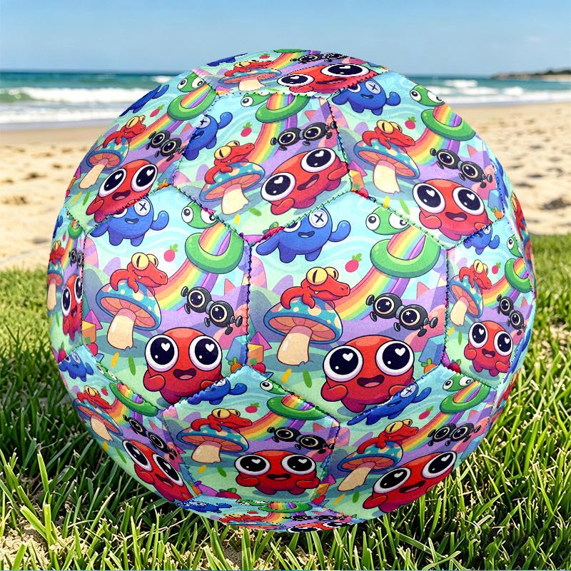 Game Rainbow Friends Print Size 5 Soccer Ball, PU Wear Resistant Football for Match Training and Daily Practice, Birthday Gift for Soccer Fans