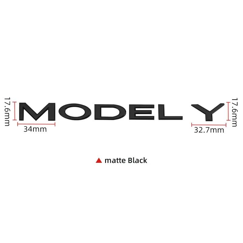 3D Chrome ABS Letters Emblem for Tesla Model Y 3 Car Styling Trunk Badge Sticker Accessories