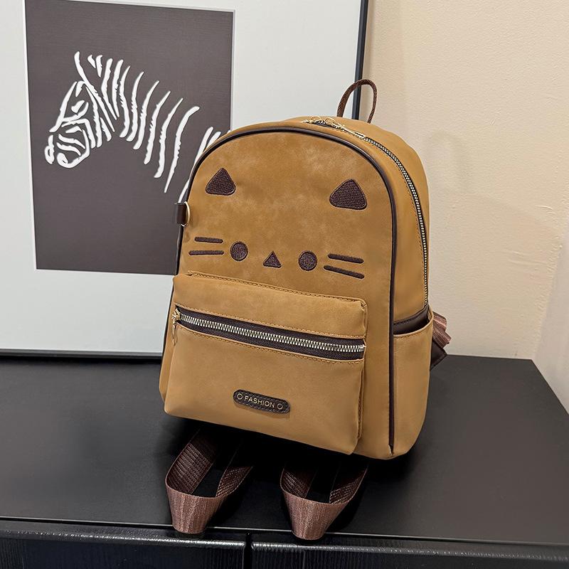 Schoolbag Korean version ins cartoon cute kitten backpack female niche design fashionable versatile casual large-capacity backpack