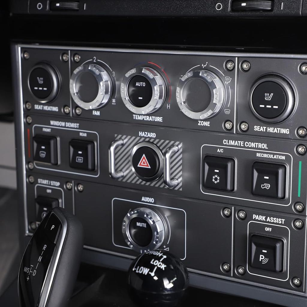 4 szt. Pierścień ozdobny pokrętła konsoli środkowej Pokrywa ozdobna pokrętła głośności dźwięku AC Kompatybilny z INEOS Grenadier 2020-2024 Pierścień ozdobny sterowania głośnością przełącznika Aluminium