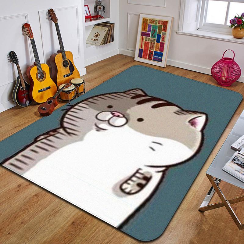 C-Niedliche Katze Bedruckter Teppich Mode Yogamatte Rutschfester Teppich Schlafzimmerdekoration Außenteppich Schlafzimmer Geburtstagsgeschenk