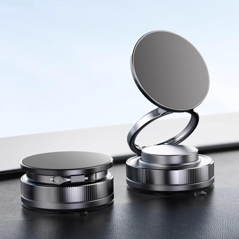 Car Holder Vacuum Magnetic Phone Bracket Strong Magnet Suction Design Multi-angles Adjustment Foldable Navigation Stand