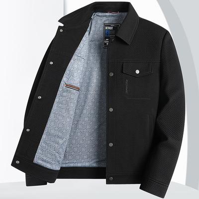 Spring and Autumn Men's Lapel Air Layer Work Jacket Thin Youth Slim Fit Versatile Trendy Jacket