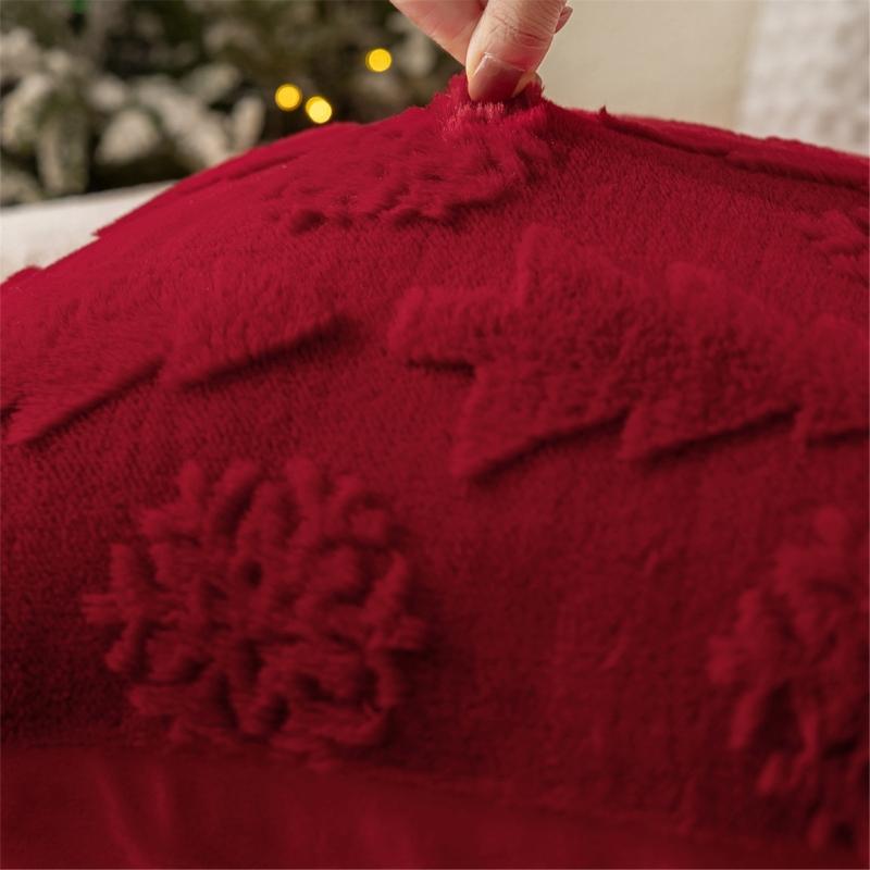 Christmas Celebration Pillow Cover With Invisible Closure Simple Cleaning Sturdy for Living Room Bedroom