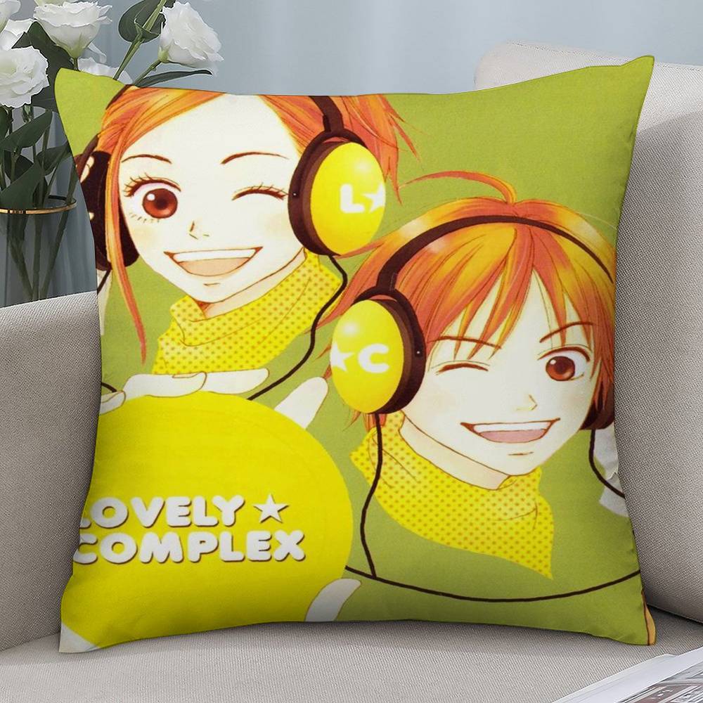 Anime L-Lovely C-Complex Pillow Case Short Plush Double-sided Print Square Throw Pillow Covers Sofa Home Cushion Decor