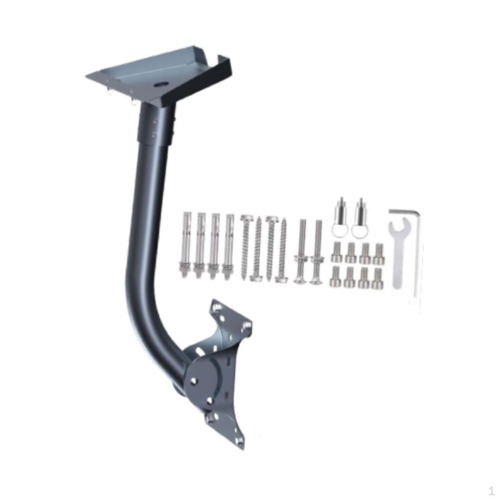 Antenna Wall Mounting Bracket Kit Pole Mount Waterproof Repair Parts Heavy Duty Black Aluminum Alloy