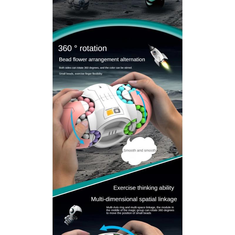 Fingertip Magic Cube Eight Sided Space Magic Cube with Ball BearingS,Finger Gyroscope Rotation Stress Relief Device - Educational Thinking Toy