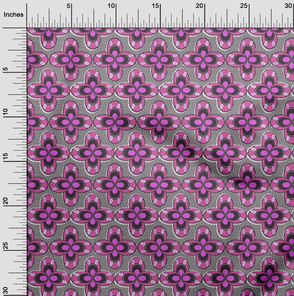 oneOone Cotton Flex Green Fabric African Sewing Material Print Fabric by The Yard 40 Inch