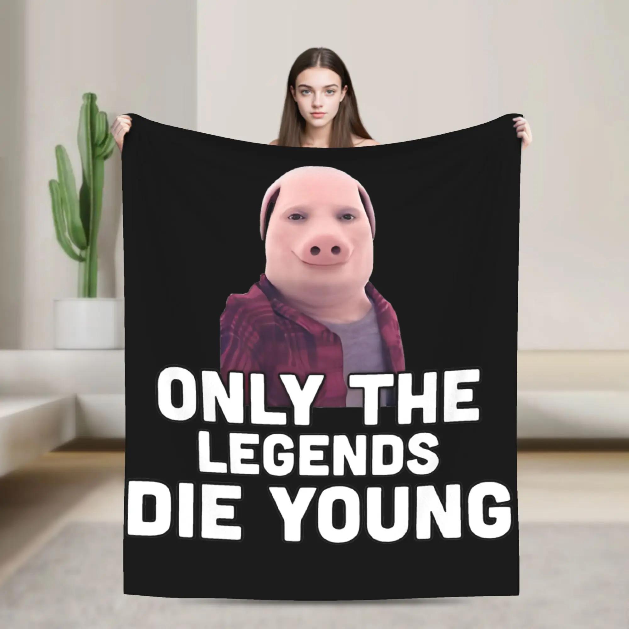 Happy Adults Toys Unisex Funny Pig Meme Flannel Throw Blanket Soft Multifunction John Pork Blankets For Bedding Travel Quilt Springautumn