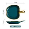 Creative Gold Edged Handle Ceramic Plate, Tableware, Dishes, Dessert Plate, Home Breakfast Plate, Kitchen, Restaurant Utensils