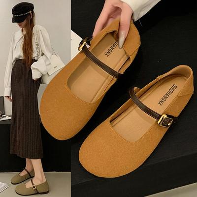 Modische Mary-Jane-Schuhe im Retro-Stil mit runder Spitze für Damen, Herbst 2024, weiche und bequeme flache Damenschuhe, modische, vielseitige Schuhe mit flachem Mund