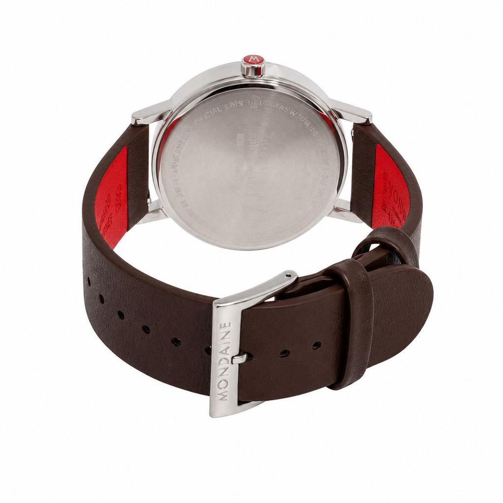 Used [Gift available] MONDAINE Watch Classic Collection 40 mm Classic Collection Grape Vegan Leather Men's Quartz Analog White Brown Red Stylish