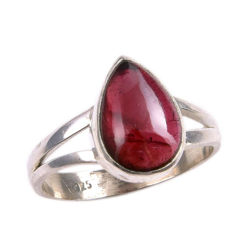 Natural Garnet Gemstone Handmade 925 Solid Sterling Silver Gift Ring S.7 m5L47