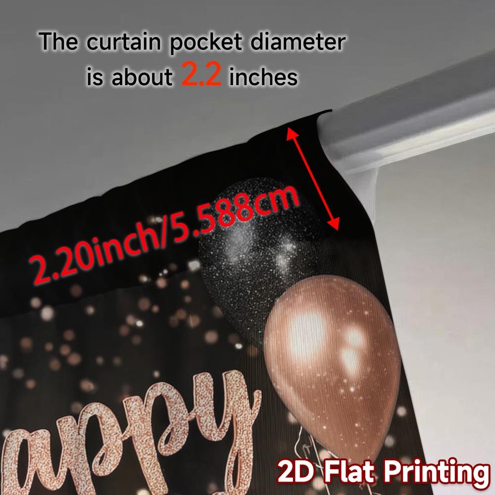 2pcs   2D FLAT PRINTING Curtains (Without Rod) Birthday Glow(1) Modern Window Curtain 100% Polyester Curtains Decorations