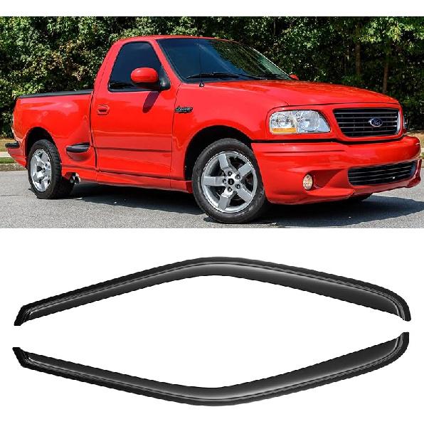 Window Rain Guards Visors For 2009-2018 Dodge Ram 1500 Quad Cab, Out-Channel Window Vent Wind Shades Deflectors For 09-18 Ram 1500 Extended Cab