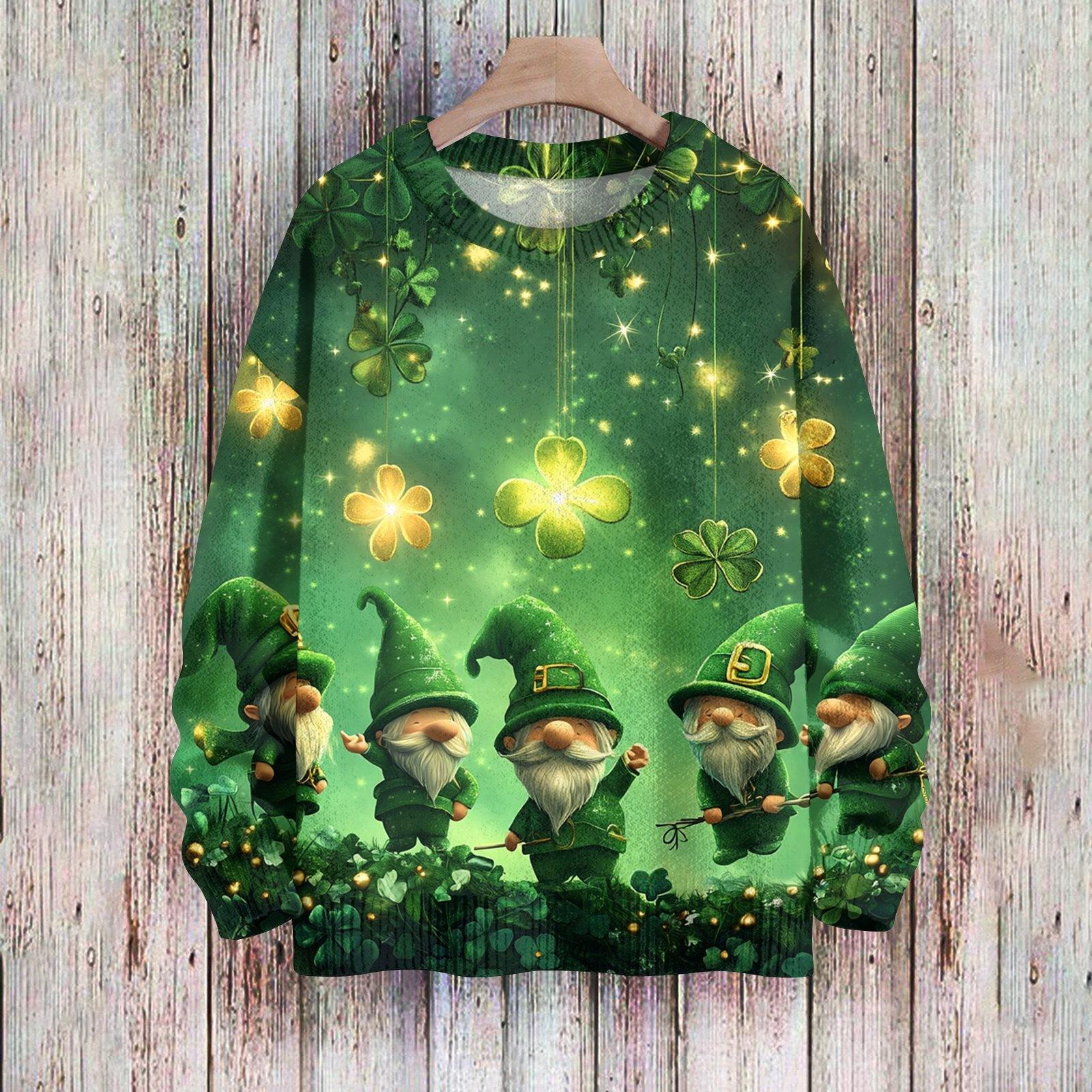 

улица. Свитшоты ко Дню Святого Патрика для детей, вязаные свитера для мальчиков и девочек, симпатичные рубашки, осенние свитера с круглым вырезом 140