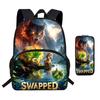 Kinder Cartoon Rucksack Federmäppchen Set Schule Leicht Wirbelsäulenfreundlich Atmungsaktiv Oxford Stoff Mit Lustigem Druckdesign