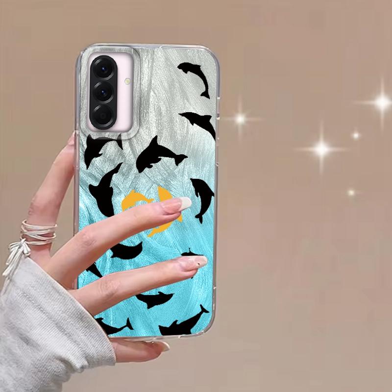 Cartoon Cat Dolphin Girls Case For Samsung Galaxy A56 A16 A26 A36 A06 A55 A35 A25 A15 A12 A32 A54 S24 S25 S22 S23 FE Funda Cover
