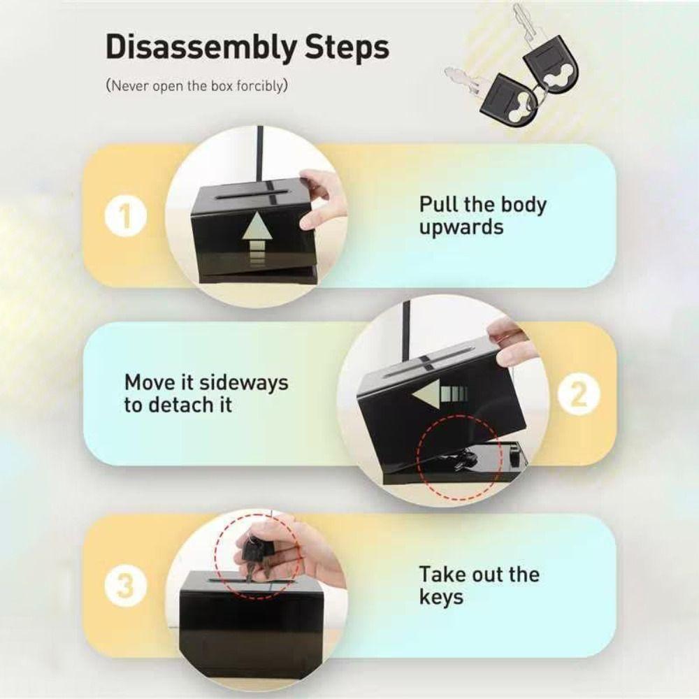 Solid Suggestion Box With Lock and Sign Holder Donation Box Plastic Container Tip Jar  Charity