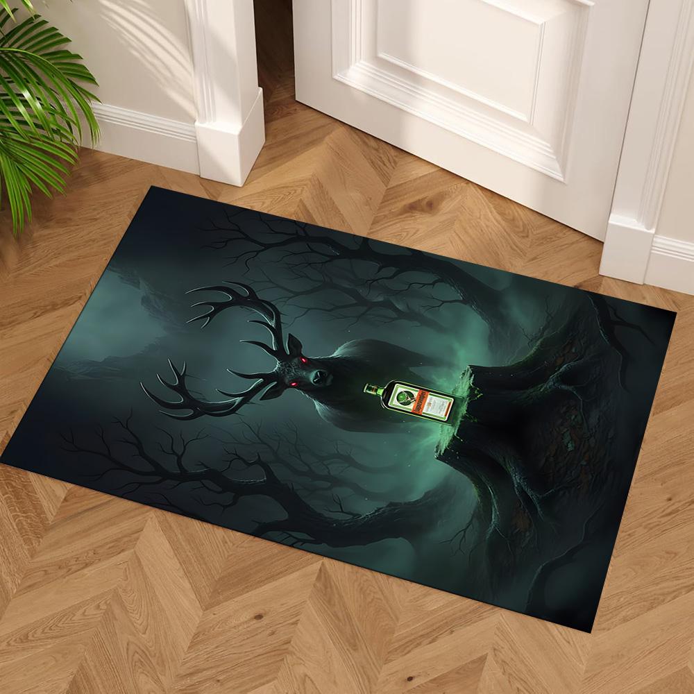 Electric Jägermeister Bottle Floor Mat Perfect for Dining Room Kitchen Balcony Foyer Antislip Carpet Anime Office Decor Gift for Festivals