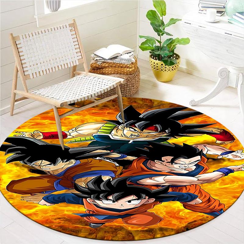 Dragon Ball Super Round Area Rug Carpet Rug For Living Room Bedroom Sofa Playroom Decor Nonslip Floor Mat