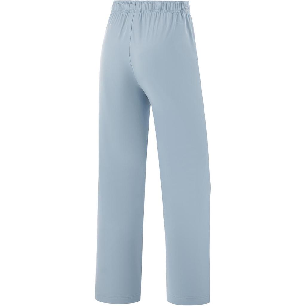 Li Ning Fitness Series Solid Color Casual Breathable Comfortable Straight Leg Woven Sports Pants Women pants Soft-Gray-Blue AKLU694-7