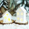 Glowing Wooden House For Christmas Desktop Decorations - House With LED Lights, Winter Ornaments, Christmas Figurines For Home Desktop Decoration
