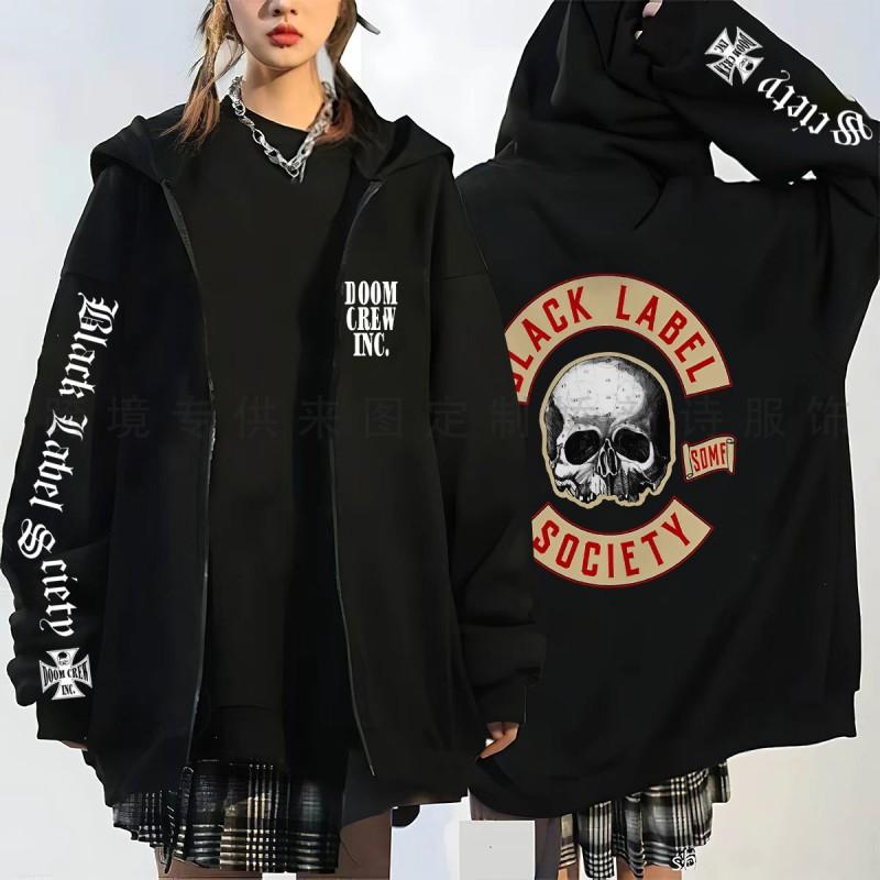 High Street Style Skull Print Hoodie Loose Fit Casual Sweatshirt Men Teens