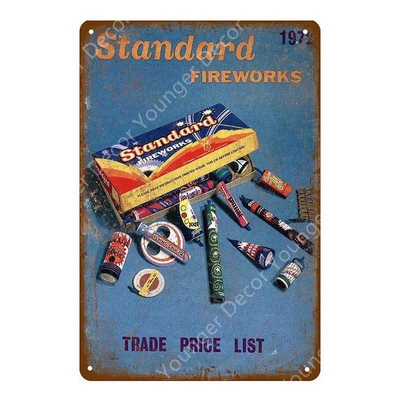 Decorazione Circo Retro Vintage Fuochi d'Artificio Poster Metallico Decorazione Festival di Natale Pittura Arte da Parete Targhe Segni Caccia Bombardiere Jet YI-101