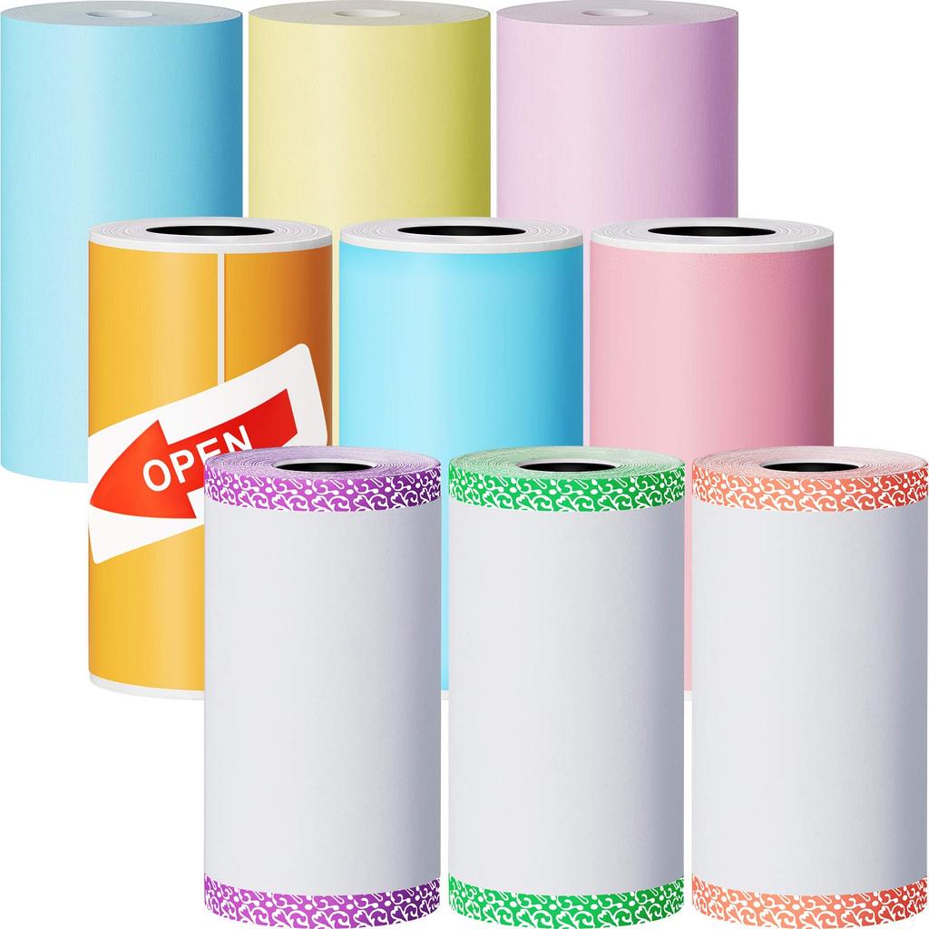 9 Rolls of Thermal Printer Paper Just 3 Rolls of Adhesive 57 X 30 mm Mini Printing Paper Rolls Printable Stickers Compatible with P1 Mini Printer Per