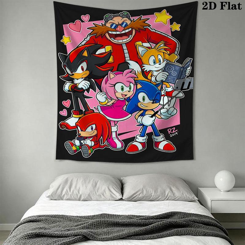 Hedgehog Sonic Cruise Wall Hanging Printed Fabric Blanket Decorative Tapestries for Bedroom Living Room Home Decor