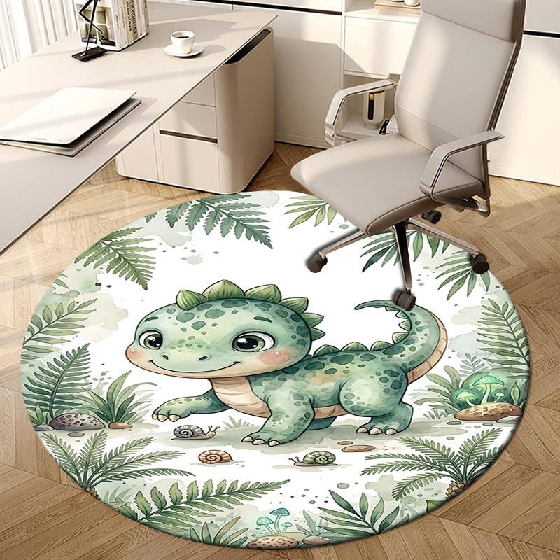 1PC Dinosaur Snail Non-Slip Floor Round Carpet, Office, Family, Bedroom, Large Area Rug Indoor Rugs, Vibrant Colors-Z0492