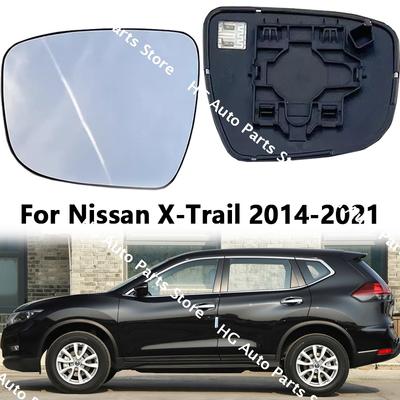 Door Wing Rear View Mirrors Lenses For Nissan X-Trail 2014- Outer Rearview Side Mirror White Glass Lens With Heating