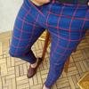 Men Pants Plaid Slim Fit Formal Comfortable Spring Trousers for Work