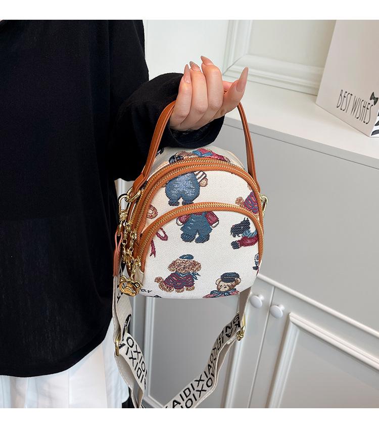 2025 Hello Kitty Women's Cartoon Bear Shoulder Crossbody Phone Bag - Cute, Fashionable, Versatile