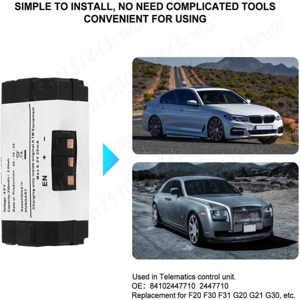 2447710 84102447710 Car SOS Emergency Battery Replaces Portable Battery Replacement for F30 F31 F32 F33 F34 F80 F82 G20 G21