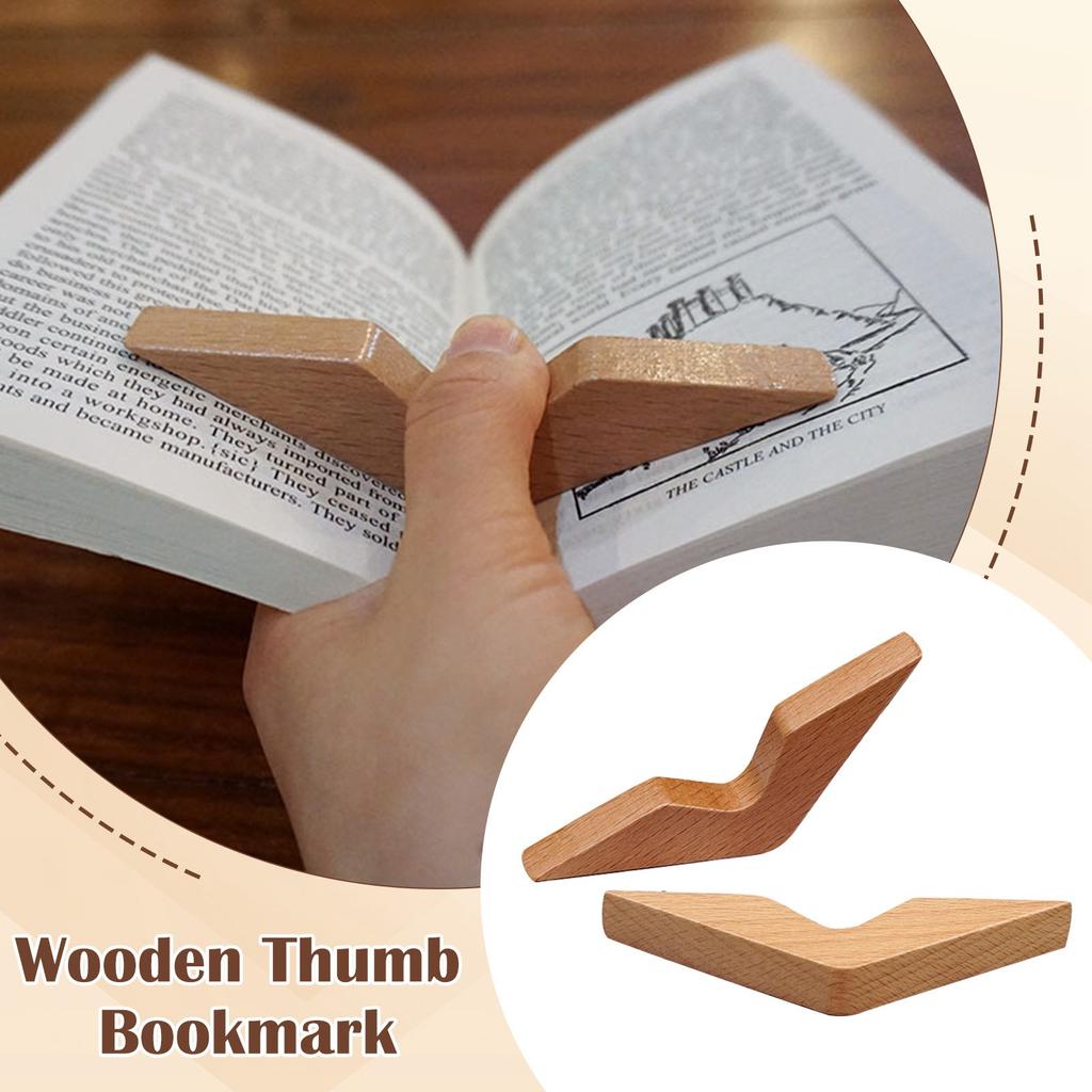 Book Page Holder,Thumb Finger Book Page Holders For Reading,Wood Bookmark Book Holder Light Weight Book Opener Tool