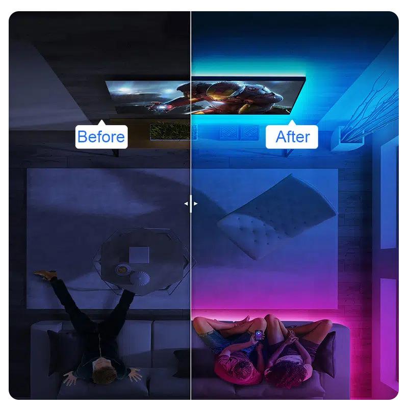 1/3/5M LED Strip Light Color Changing 5050 RGB USB Flexible Lights with 24 Keys FOR Children Gaming Room Home Party TV Backlight