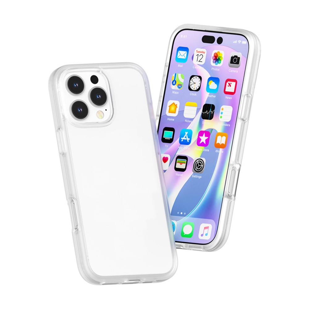 For iPhone 16 Pro Case TPU+PC Matte Translucent Phone Back Cover