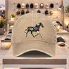 Floral Horse Graphic Baseball Cap Distressed Cotton Adjustable Unisex Casual Sports Hat