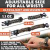 Braccialetto di Sopravvivenza in Paracord 5-in-1 Braccialetto da Polso Multifunzionale di Emergenza per Campeggio Escursionismo Avventura