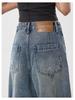 Damen Jeans mit hohem Bund, Retro Blau, Weites Bein, Herbst/Winter 2025, Entspannter Gerader Schnitt