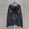 23SS B Marke Sanskrit Flamme Reißverschluss Hoodie - Lockere Passform Lässige Jacke