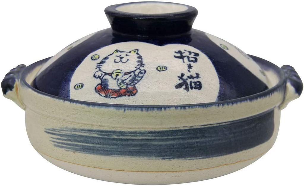 This and Traditional Yokkaichi Craftsmanship Banko Ware Earthenware Pot Serves Has a Diameter of and a Capacity of It Features a Cute Beckoning Cat
