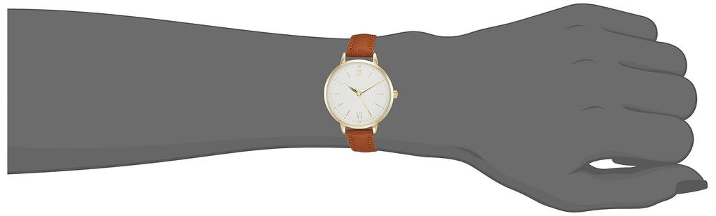 Fieldwork Aves Analog Leather White Watch, Thin, Nickel-Free, Strap, Dial, Brown, ASS148-4, Women's