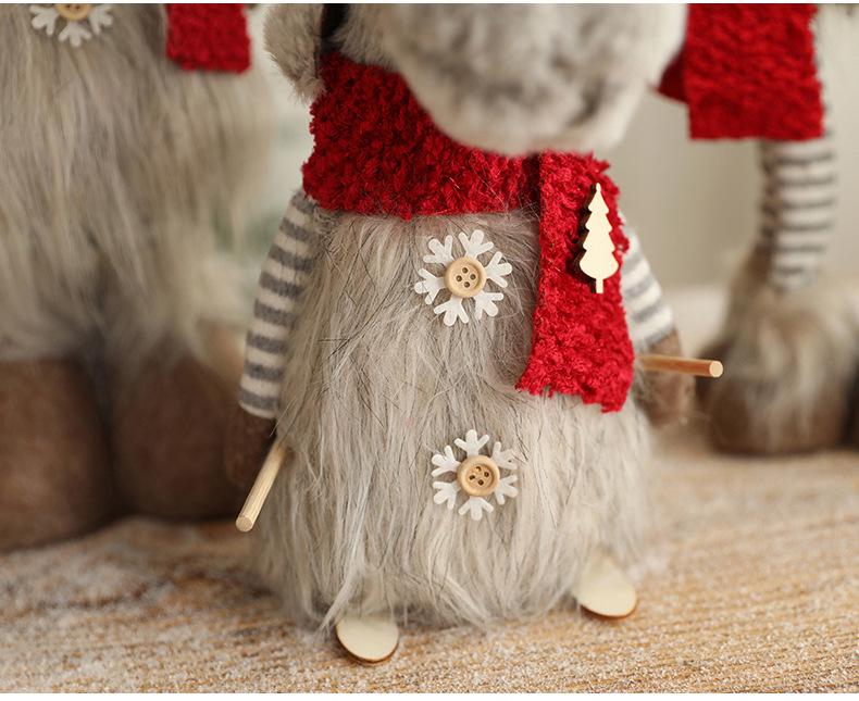 Large Retractable American Cartoon Plush Elk Christmas Ornament Doll